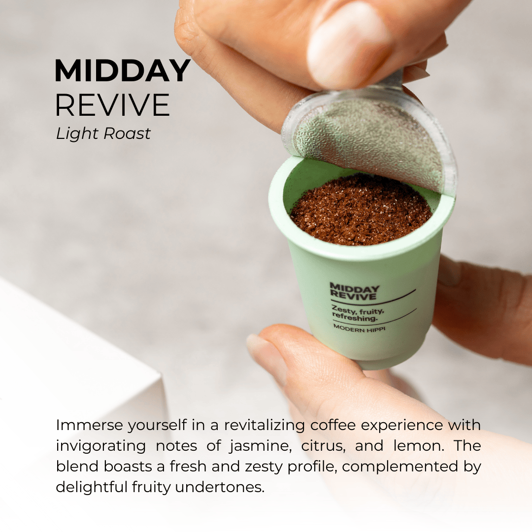 Midday Revive Light Roast (24 Pods) | Freeze-Dried Coffee | Premium Instant Coffee | Specialty Arabica Beans