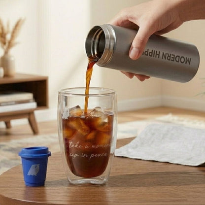 Modern Hippi Insulated Titanium Flask Grey, 480 ml