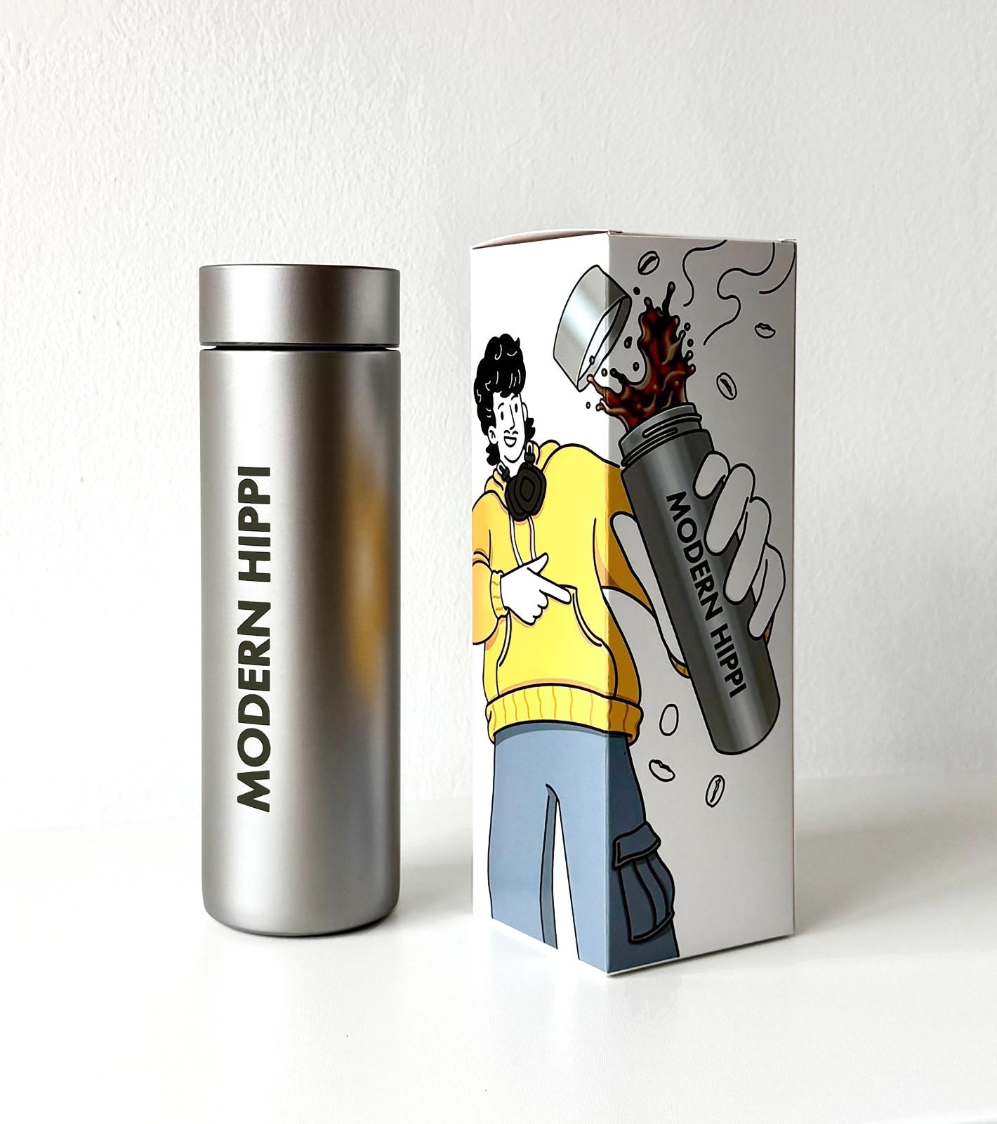 Modern Hippi Insulated Titanium Flask Grey, 480 ml