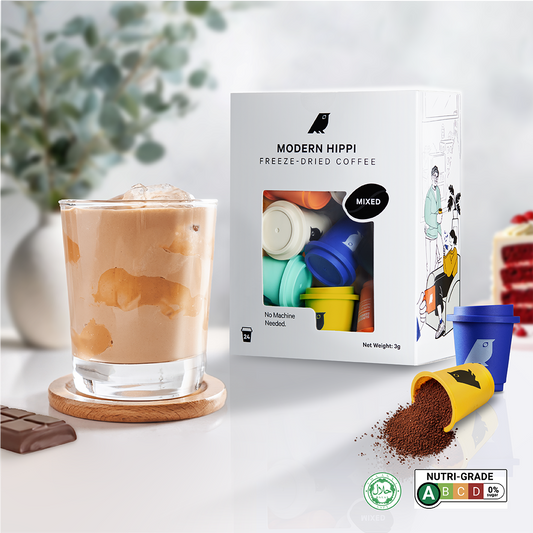 Hippi Coffee Mixed Variety (24 Pods) | Freeze-Dried Coffee | Premium Instant Coffee | Specialty Arabica Beans