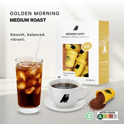 Golden Morning Medium Roast (24 Pods) | Freeze-Dried Coffee | Premium Instant Coffee | Hot Or Cold | Specialty Arabica Beans