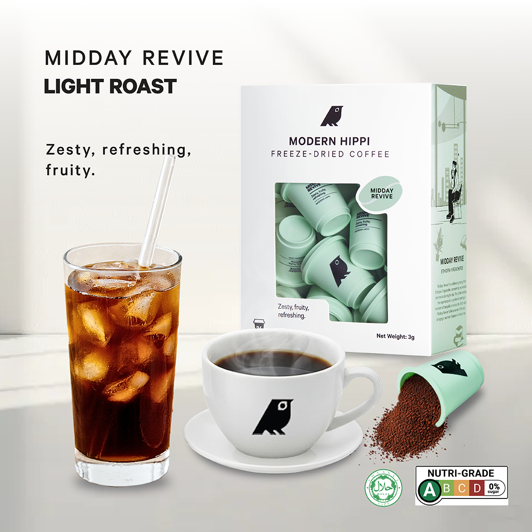 Midday Revive Light Roast (24 Pods) | Freeze-Dried Coffee | Premium Instant Coffee | Hot Or Cold | Specialty Arabica Beans