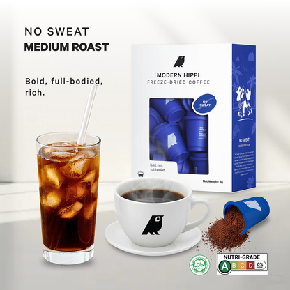 No Sweat Medium Roast (24 Pods) | Freeze-Dried Coffee | Premium Instant Coffee | Hot Or Cold | Specialty Arabica Beans