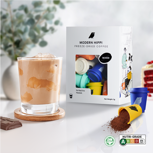 Hippi Coffee Mixed Variety (24 Pods) | Freeze-Dried Coffee | Premium Instant Coffee | Hot Or Cold | Specialty Arabica Beans