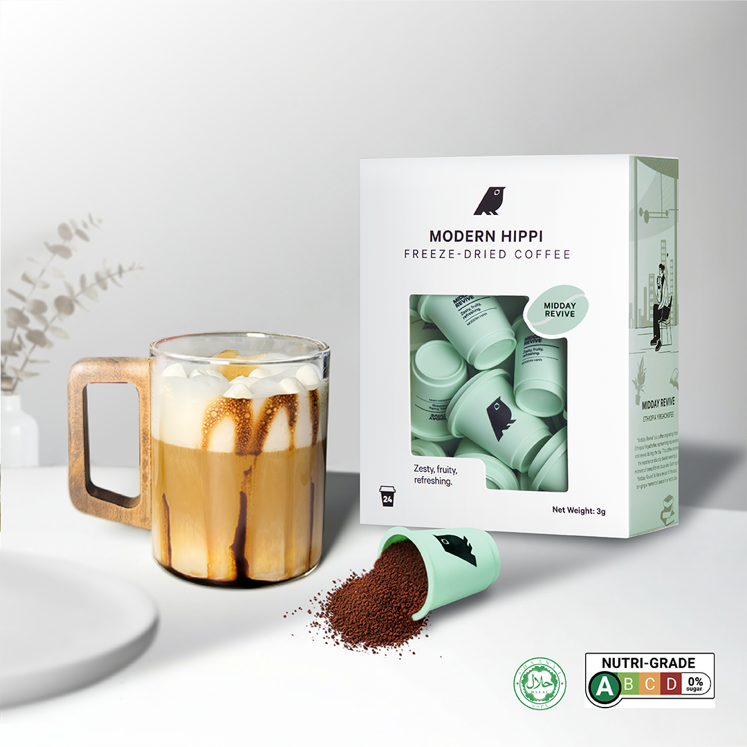 Midday Revive Light Roast (24 Pods) | Freeze-Dried Coffee | Premium Instant Coffee | Hot Or Cold | Specialty Arabica Beans