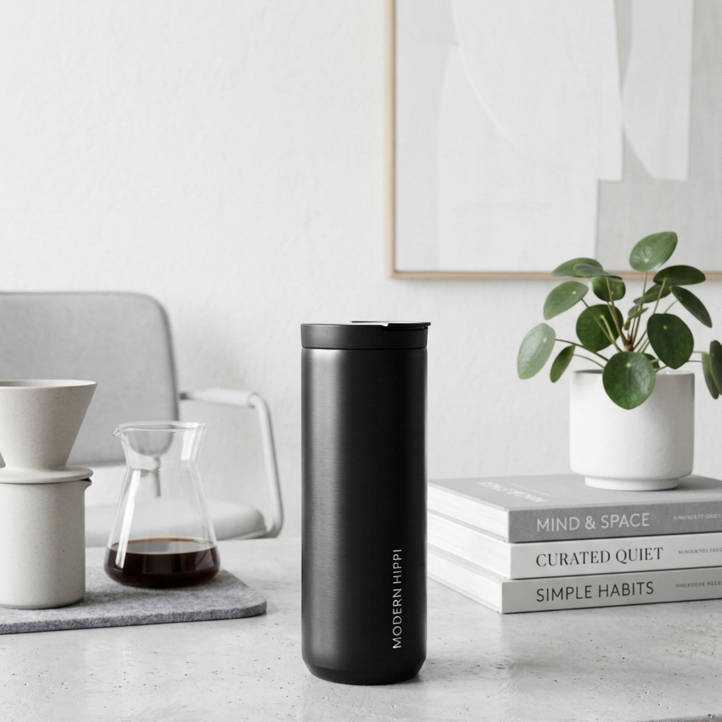 Modern Hippi Stainless Steel Insulated Coffee Tumbler, 480 ml