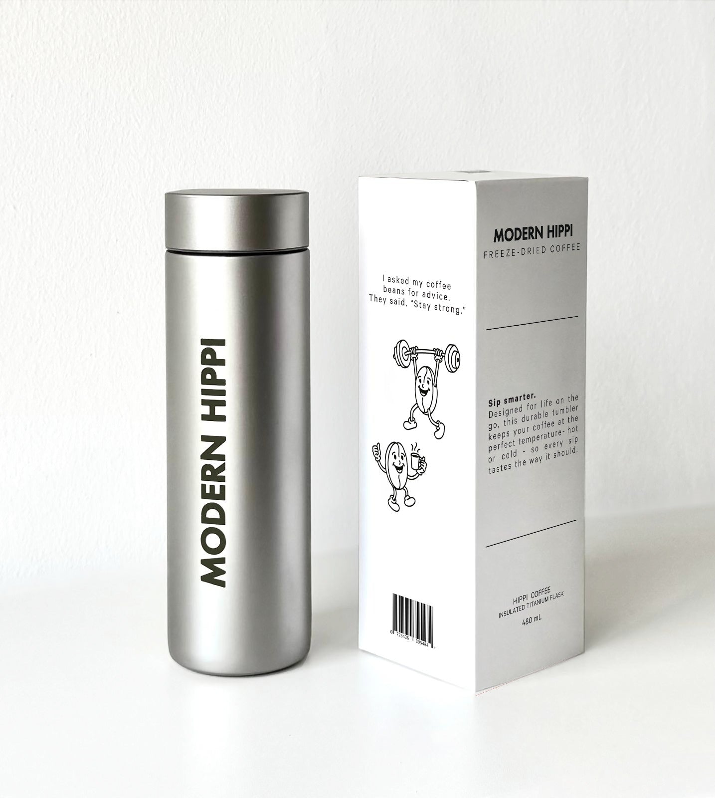 Modern Hippi Insulated Titanium Flask Grey, 480 ml