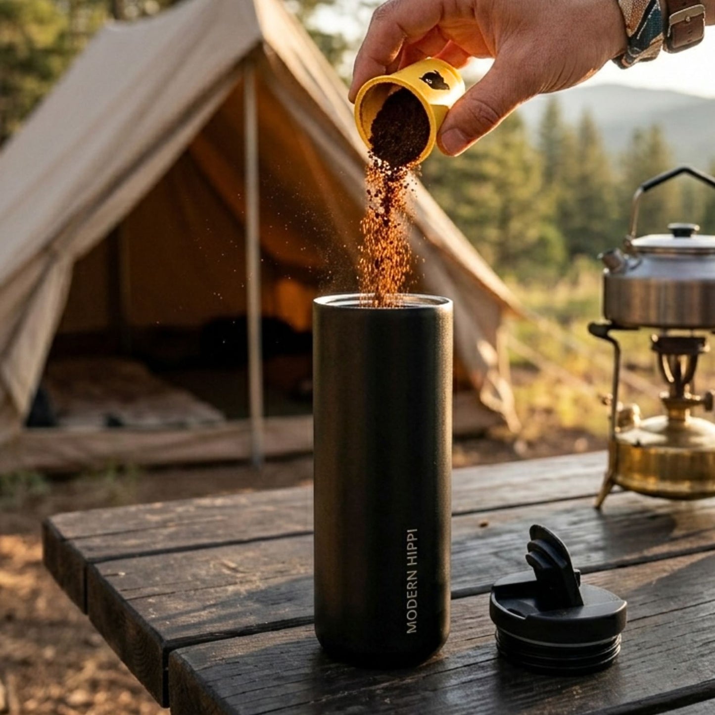 Modern Hippi Stainless Steel Insulated Coffee Tumbler, 480 ml