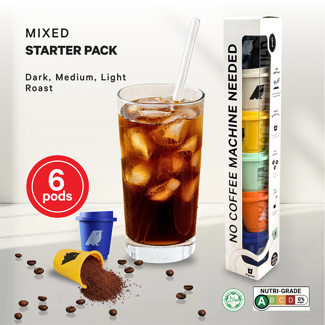 Modern Hippi Freeze-Dried Coffee | Mixed Starter Pack (6 Coffee Pods) | Premium Instant Coffee | Dark, Medium, Light Roast | Free Shipping!