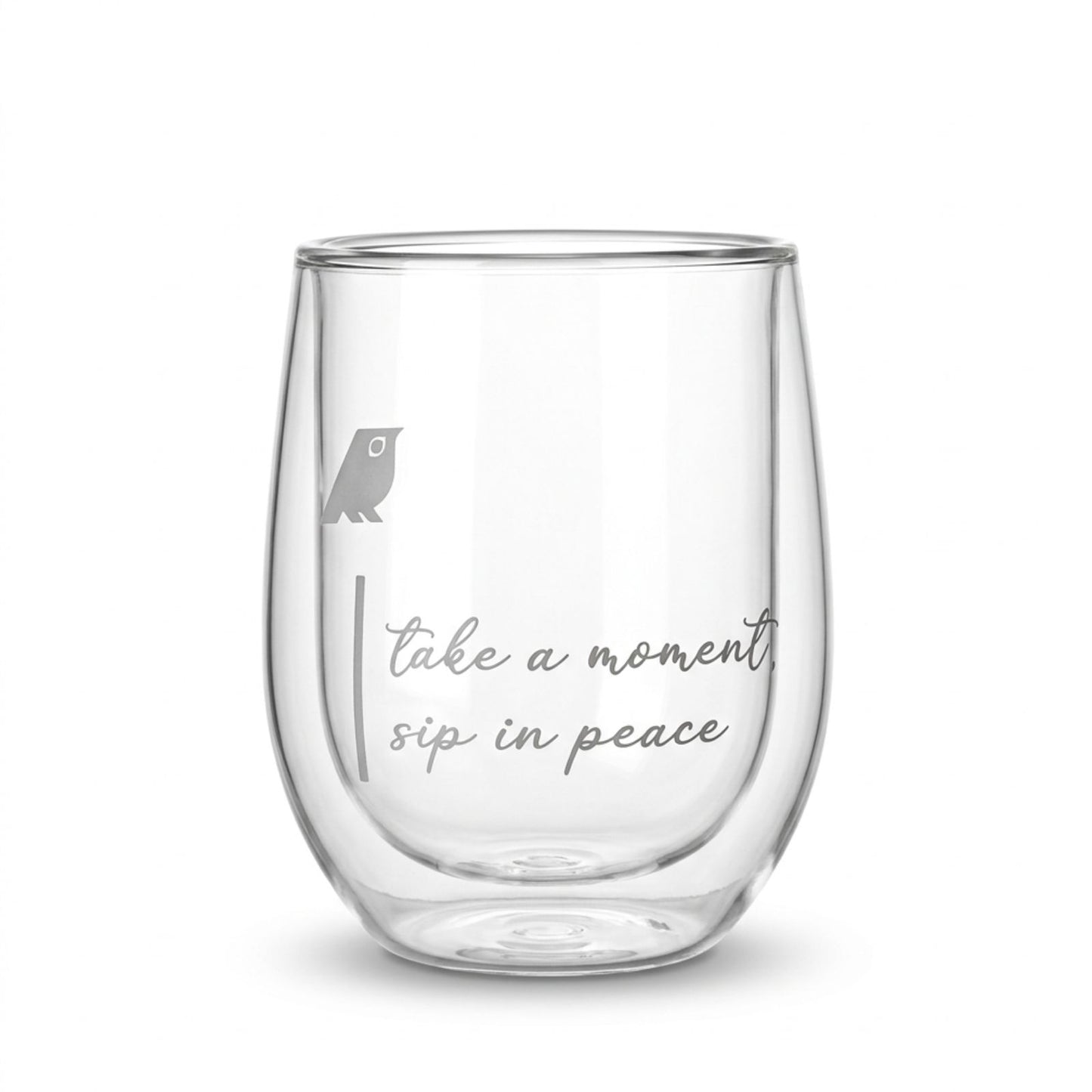 Modern Hippi Double Wall Glass Coffee Cup, 250 ml