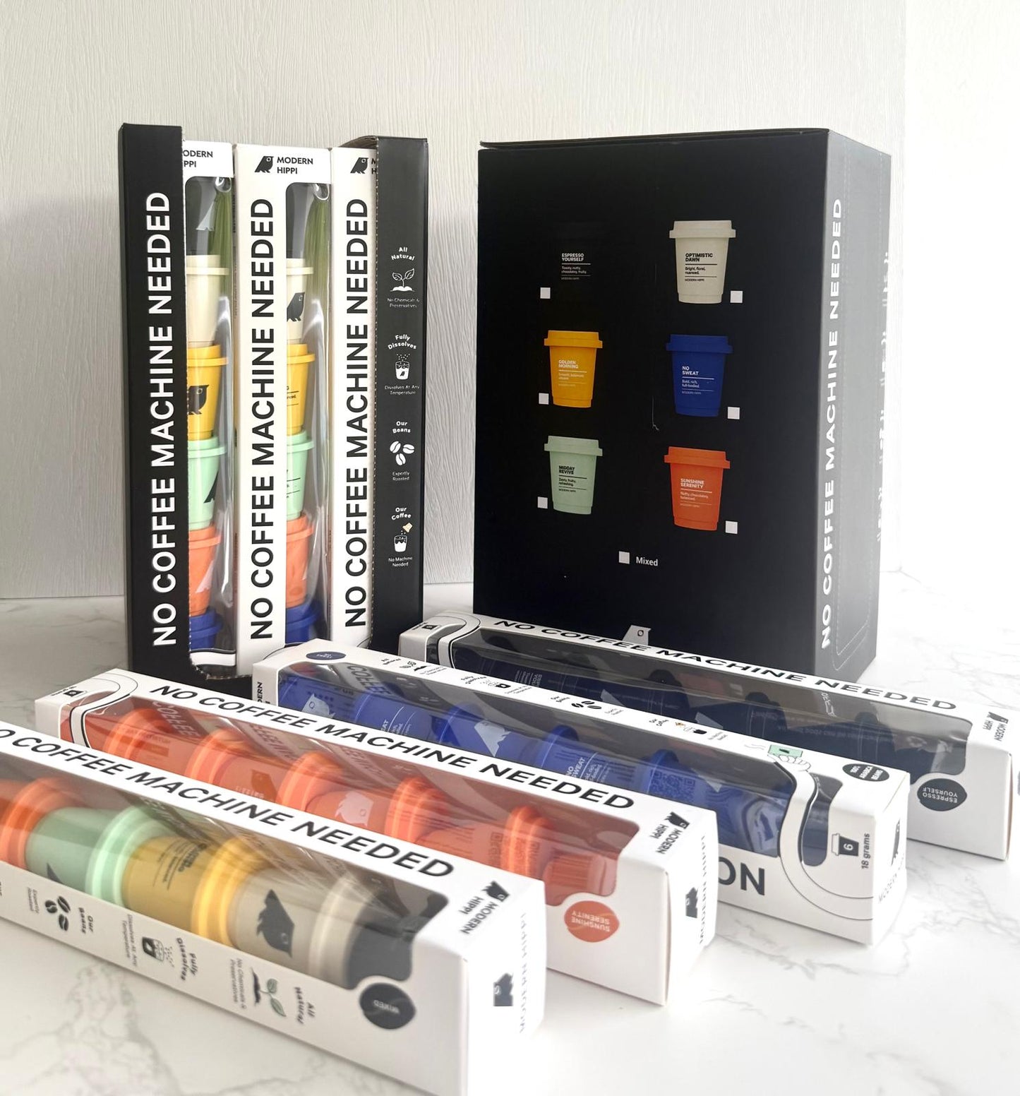 Hippi Coffee Gift Box in Red Sleeve | 12 Starter Packs x 6 Coffee Pods | Premium Instant Coffee | Hot Or Cold