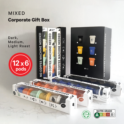 Corporate Gifting | Hippi Coffee Gift Box | 12 Starter Packs x 6 Coffee Pods | Premium Instant Coffee