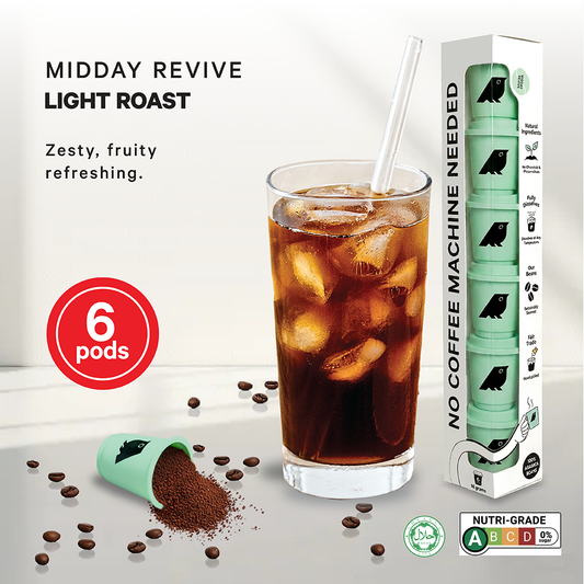Modern Hippi Freeze-Dried Coffee | Midday Revive Starter Pack (6 Coffee Pods) | Premium Instant Coffee | Hot Or Iced | Light Roast | Free Shipping!