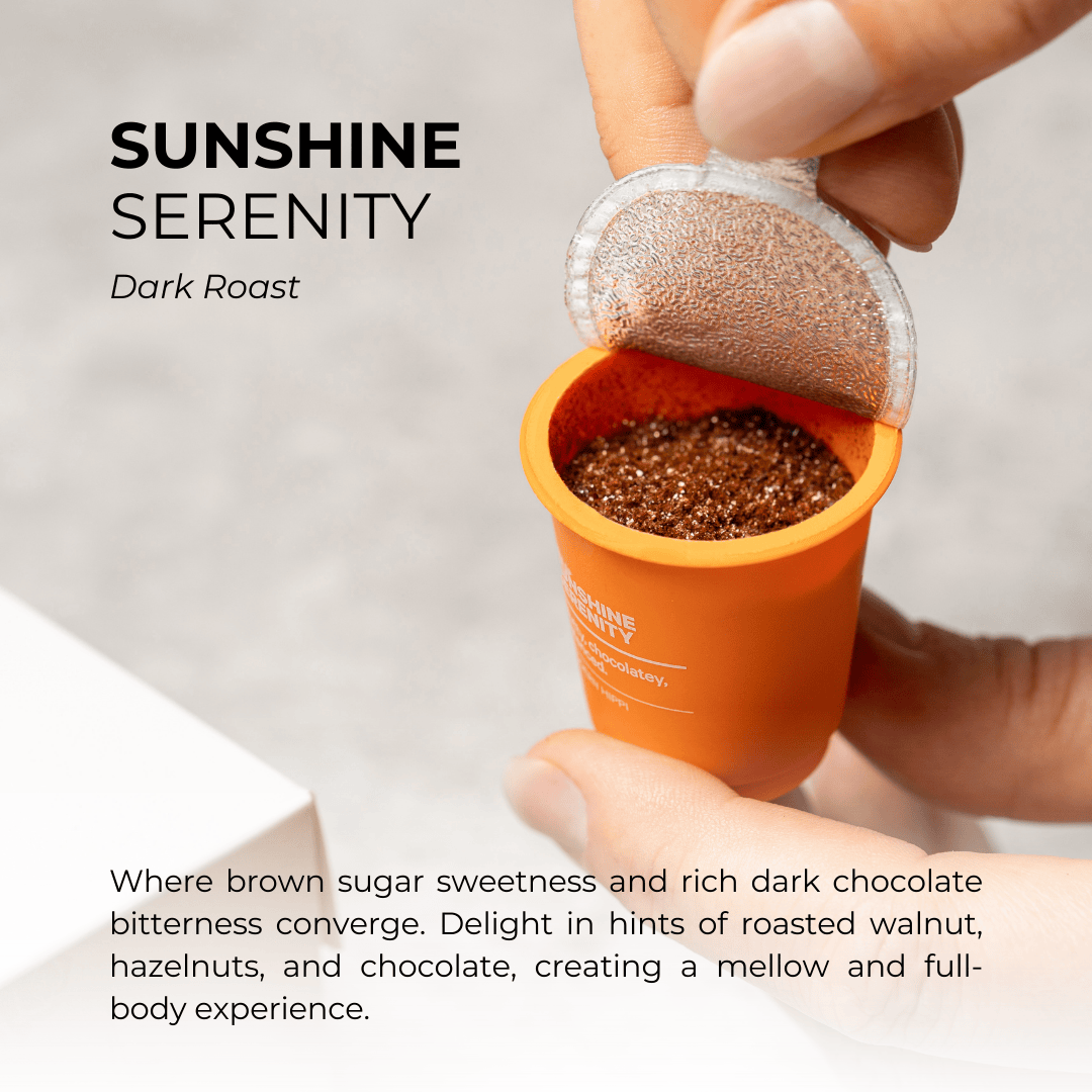 Sunshine Serenity Starter Pack Dark Roast Coffee (6 Cups) - Free Shipping!