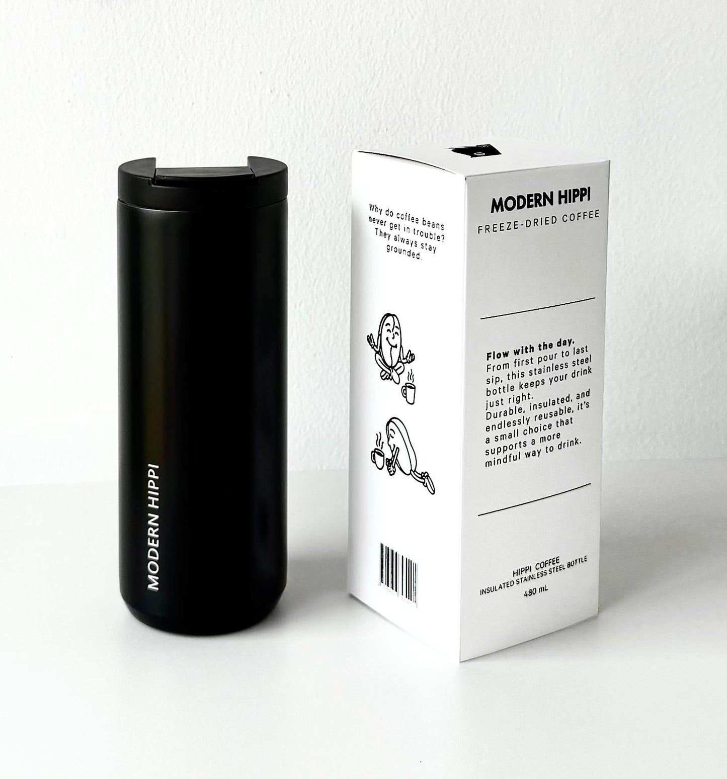 Modern Hippi Stainless Steel Insulated Coffee Tumbler, 480 ml