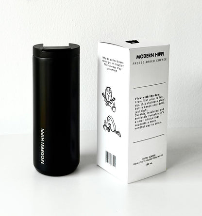 Modern Hippi Stainless Steel Insulated Coffee Tumbler, 480 ml