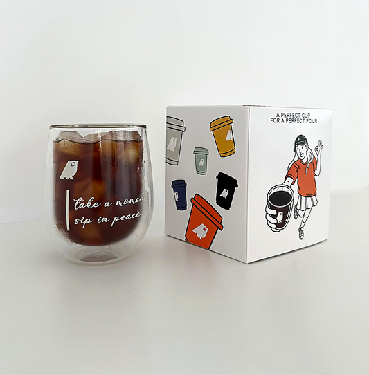 Modern Hippi Double Wall Glass Coffee Cup, 250 ml