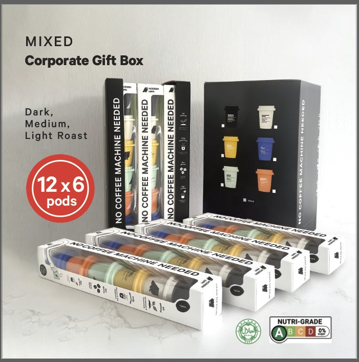 Hippi Coffee Gift Box in Red Sleeve | 12 Starter Packs x 6 Coffee Pods | Premium Instant Coffee | Hot Or Cold