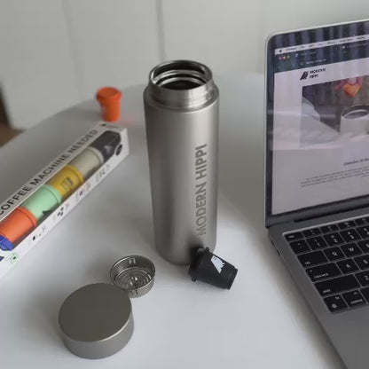 Modern Hippi Insulated Titanium Flask Grey, 480 ml