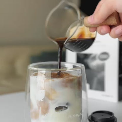 Modern Hippi Double Wall Glass Coffee Cup, 250 ml